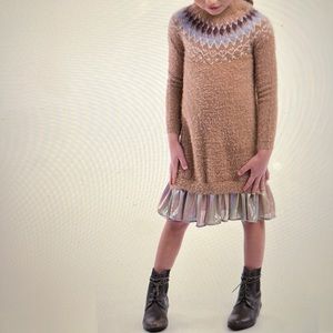 IMOGA - Girl’s Mockneck Twofer Dress - Nutmeg color - size 8